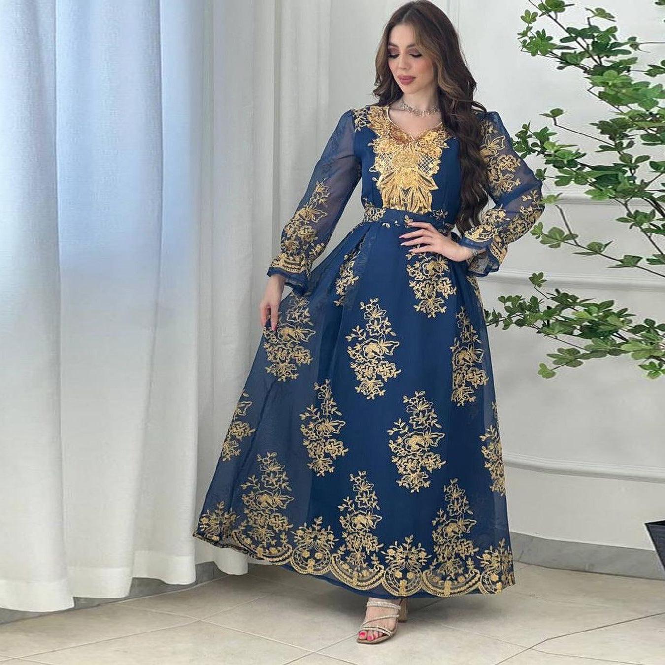 Kaftan-Kleid Dunkelblau