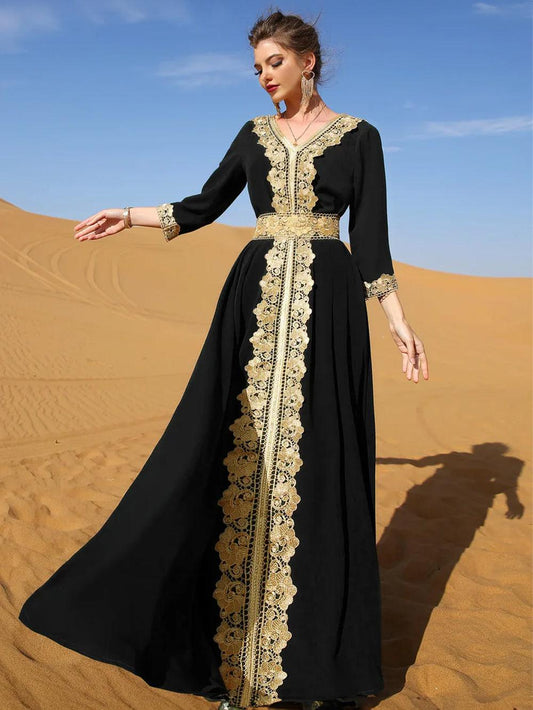 Kaftan Hochzeit Schwarz Frau