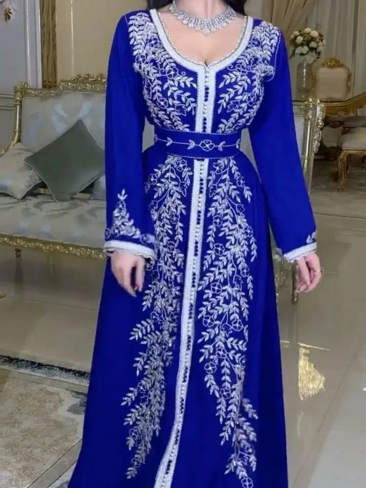 Kaftan Königsblau und Silber