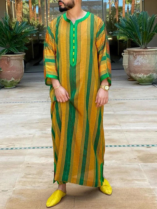 Kaftan Mann Gelb und Grün