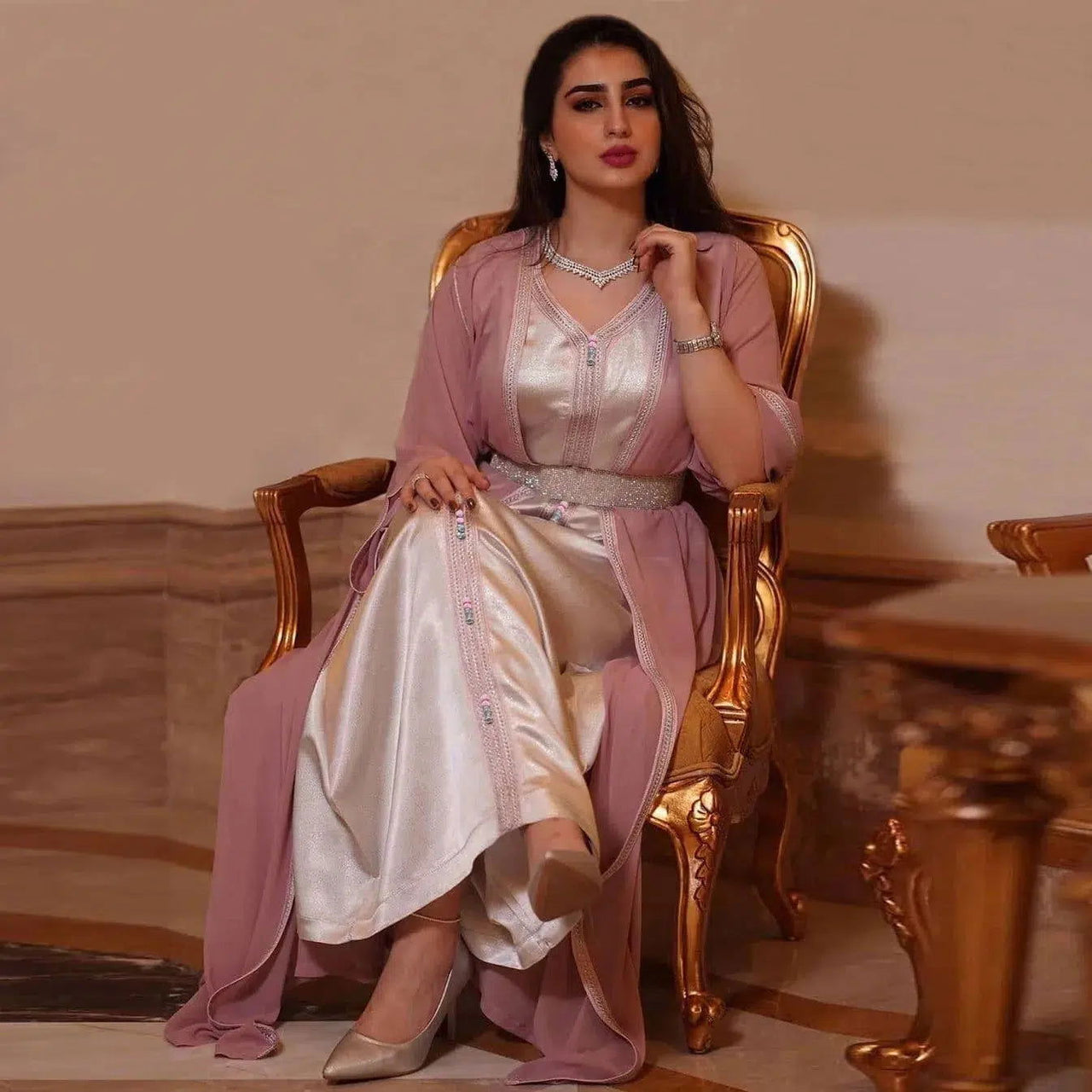Kaftan Satin Dress