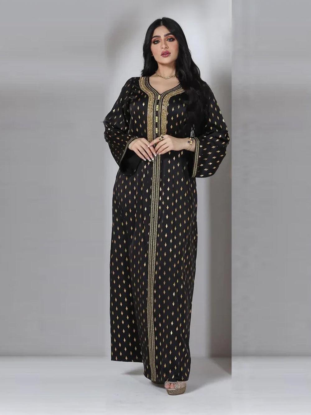 Kaftan Schwarz Gold