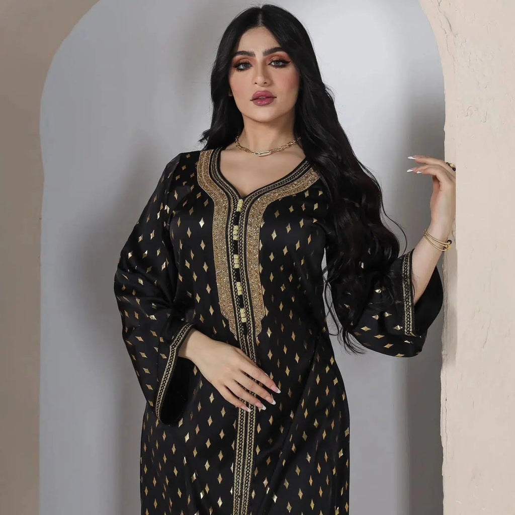 Kaftan Schwarz Gold