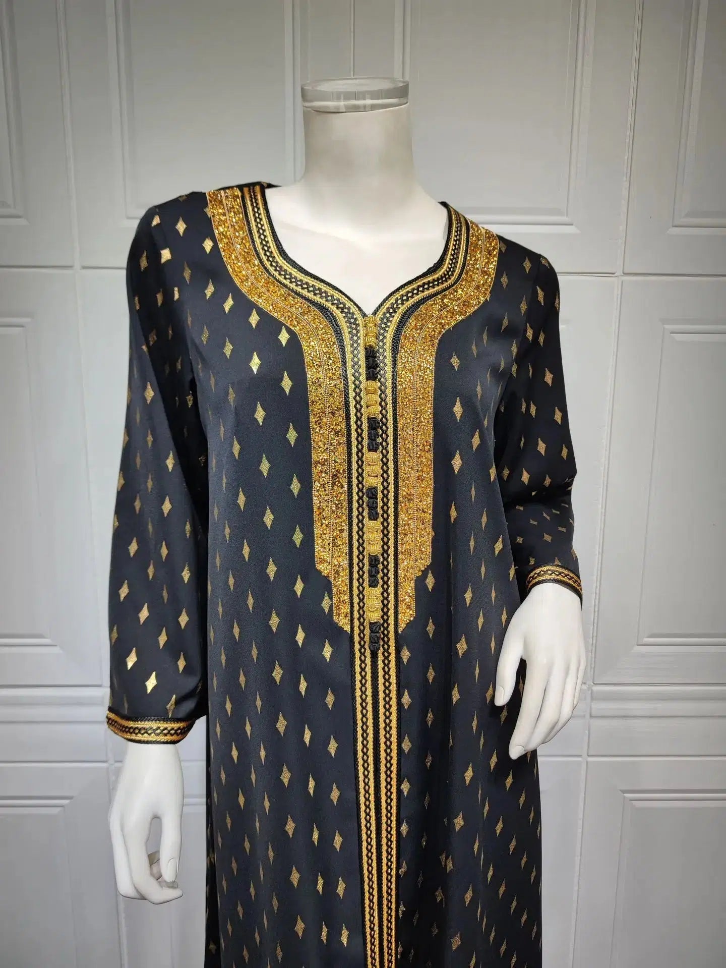 Kaftan Schwarz und Gold