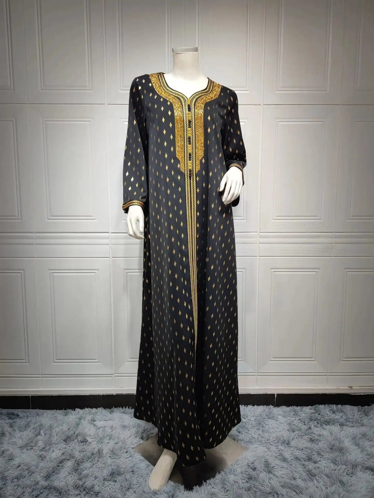 Kaftan Schwarz Gold