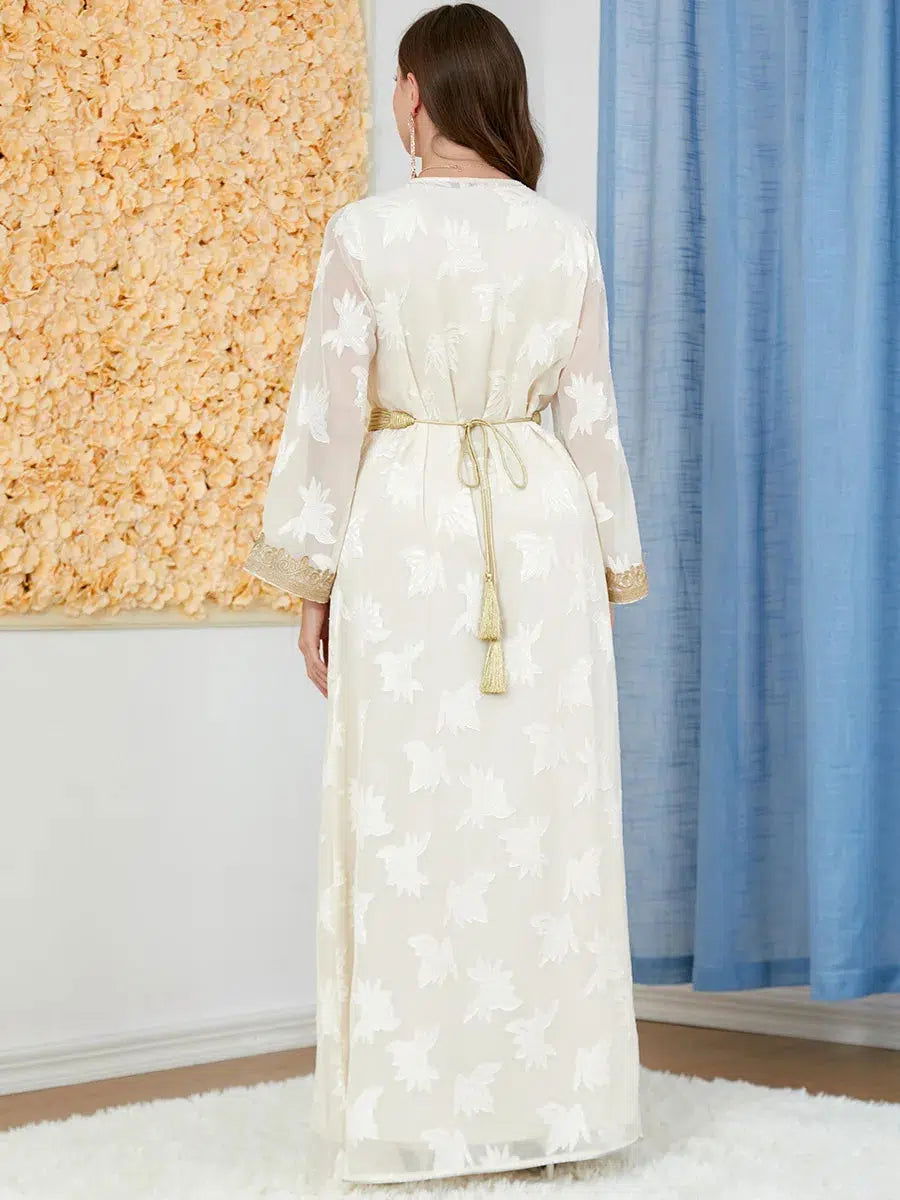 Kaftan Weiß Spitze