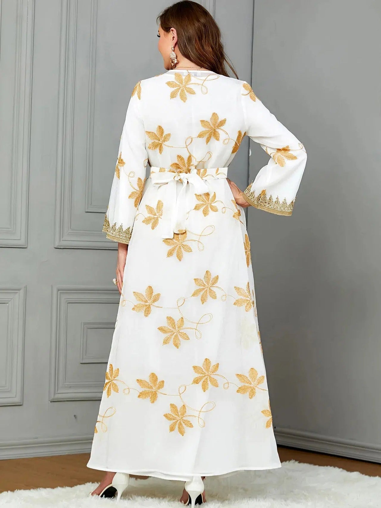 Kaftan Weiß Gold