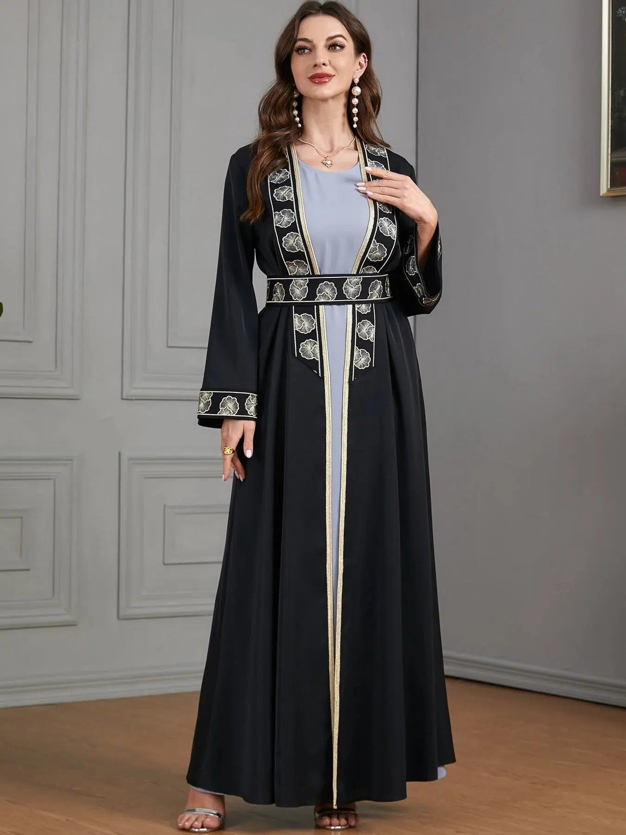 Kaftan Schwarz Damen