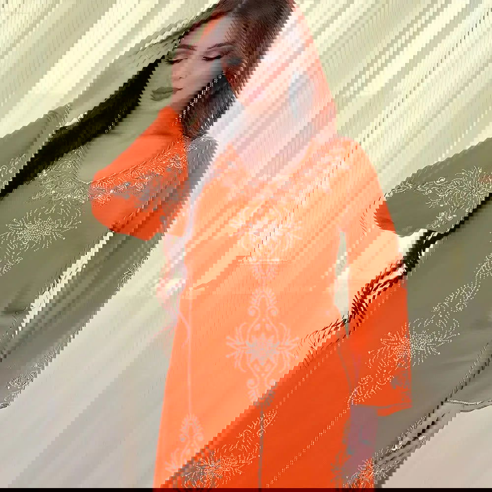 Orange Kaftan Dress