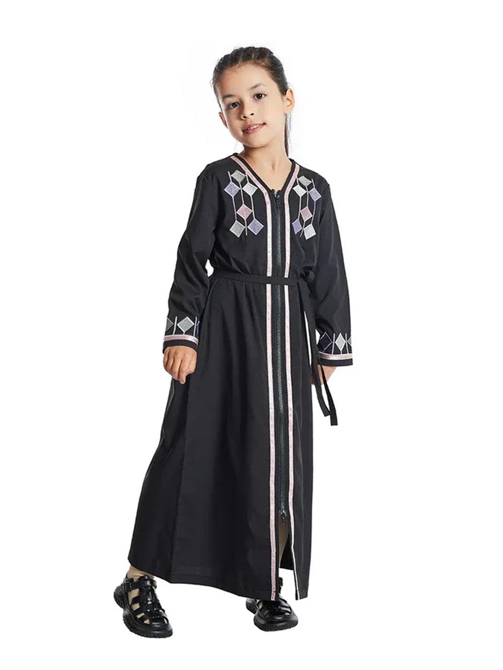 Schwarzer Kaftan für Mädchen