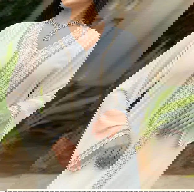 Kaftan Damen Weiß